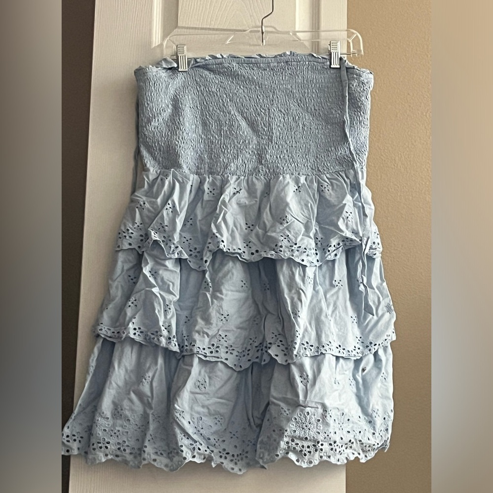 Aerie Light Blue Eyelet Dress size XL